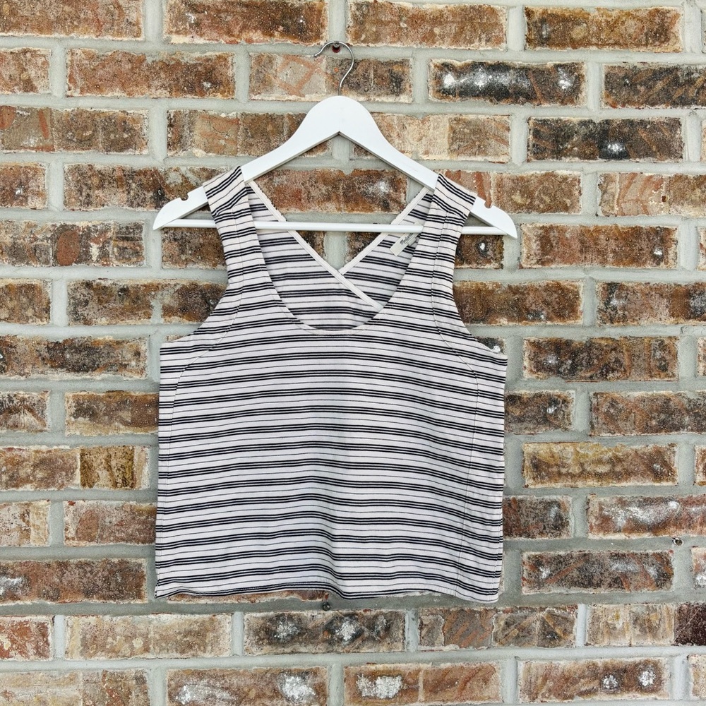 Madewell Striped Tank with Tulip Opening in Back Small
